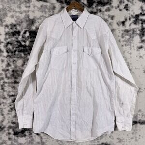 DeeCee Rangers Shirt Mens 16-16.5 TALL White Pockets Cowboy Western Rodeo Y2K‎